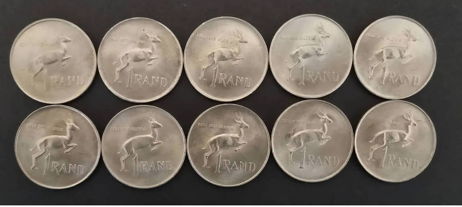 10 × 1966 R1 coins