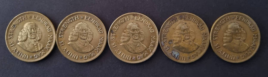 5 × 1961 - 1 cent coins