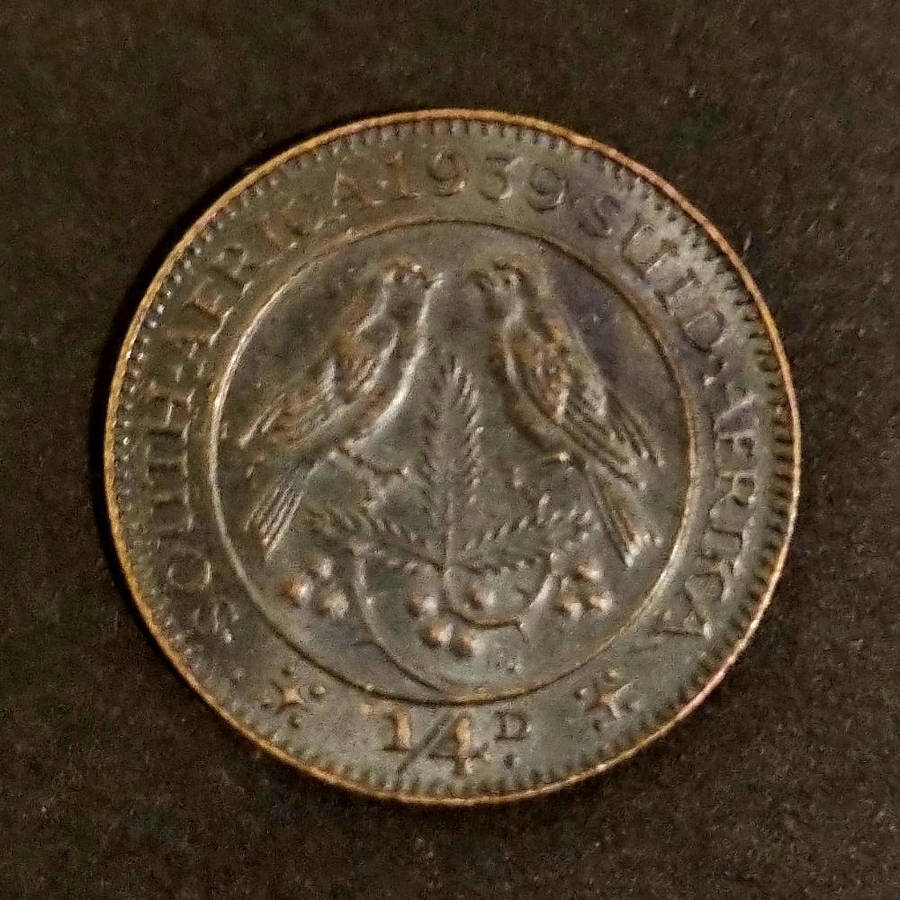 1939 South Africa ¼ Penny  George VI  Dark & Beautifully Tarnished | Rare Collectible Coin