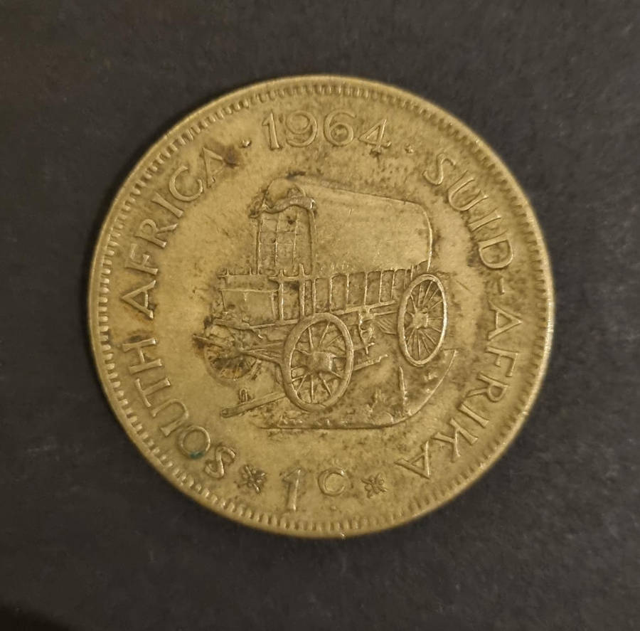  Rare 1964 South Africa 1c Coin  Beautifully Aged with Historical Value 