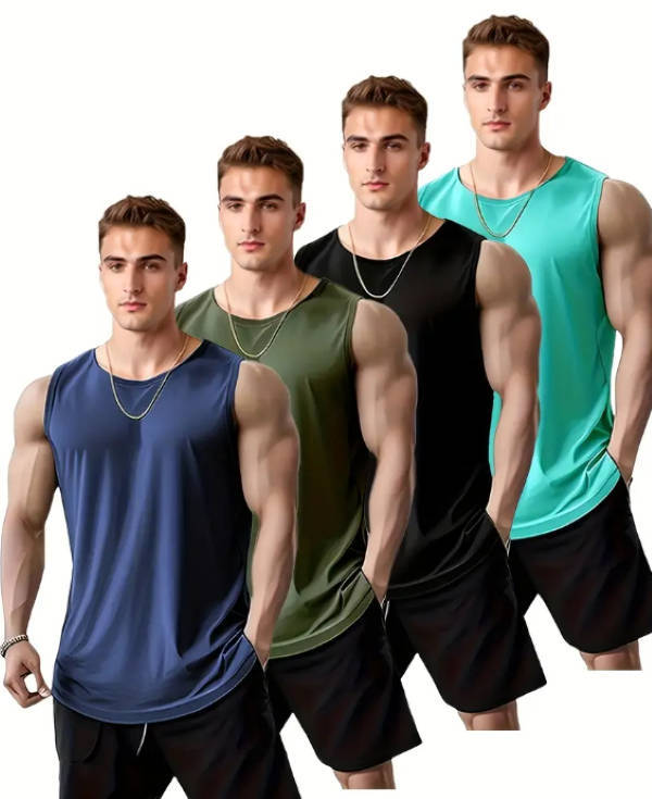 Rejuvist Fitness Men's Tank top (Black, Large)