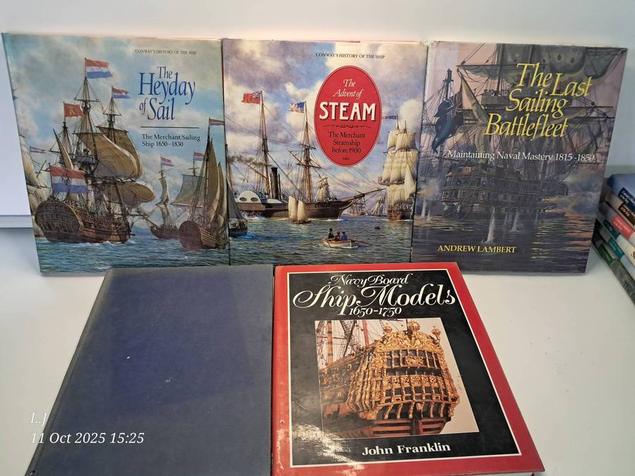 Nice selection of books about old ships and war ships from the 1990's