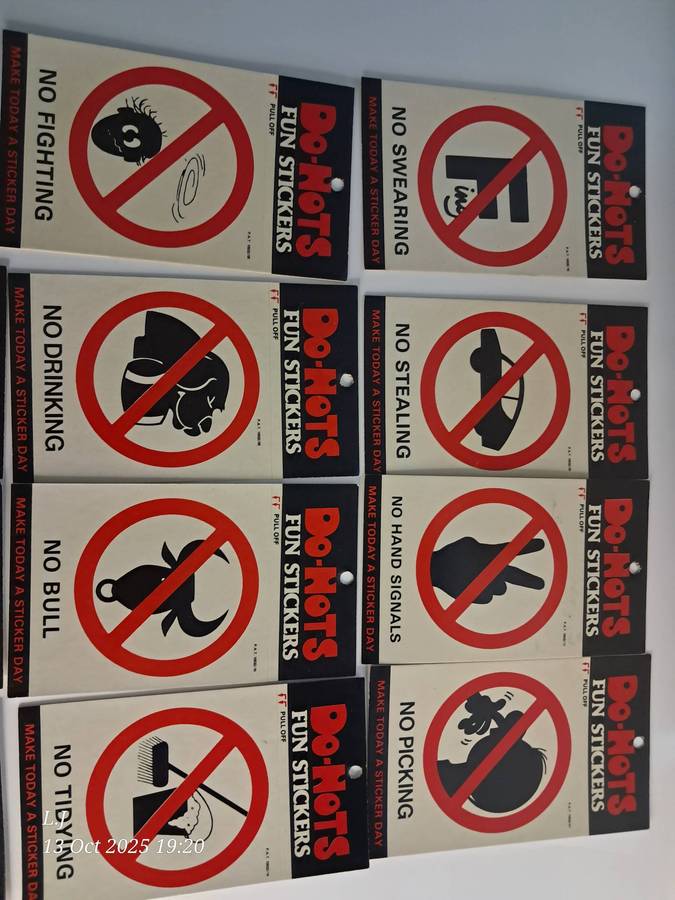 Vintage Do-Nots Fun Stickers