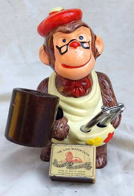 Ceramic Monkey Themed Nut cracker stand