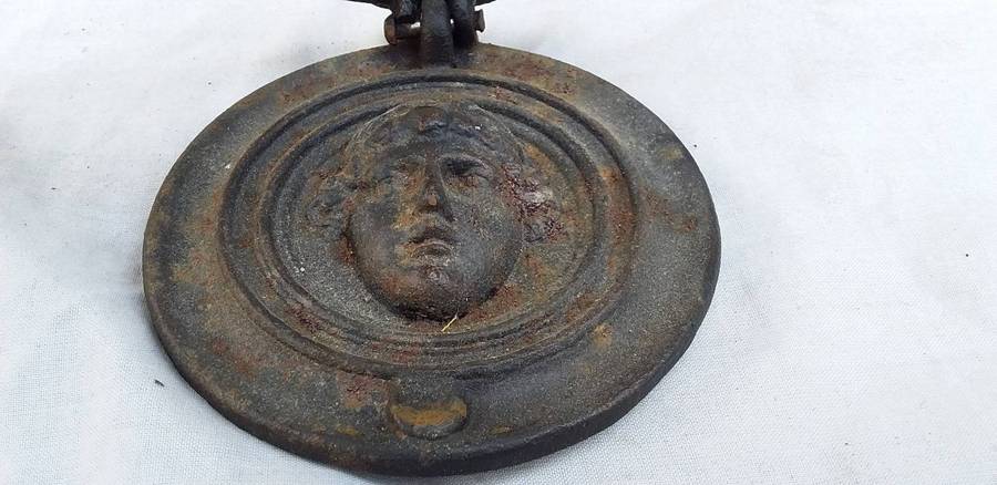 Victorian Era Antique small Cast Iron Figural Door Knockers.