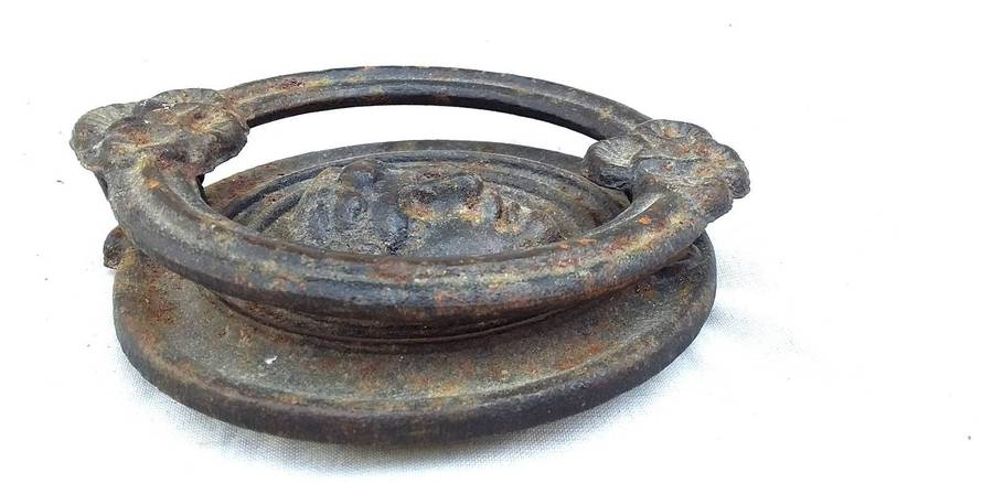 Victorian Era Antique small Cast Iron Figural Door Knockers.