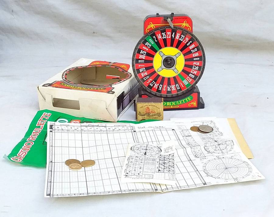 Vintage 1960's Made in Japan Coin Activated Casino Roulette Savings Bank