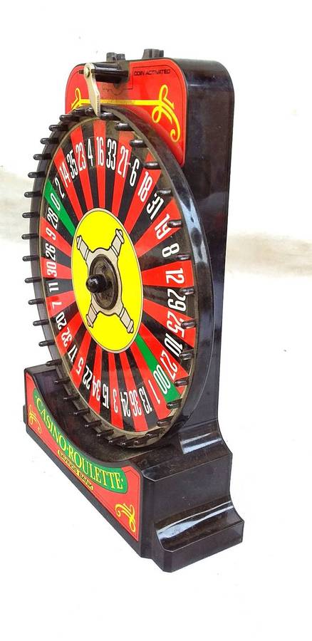 Vintage 1960's Made in Japan Coin Activated Casino Roulette Savings Bank