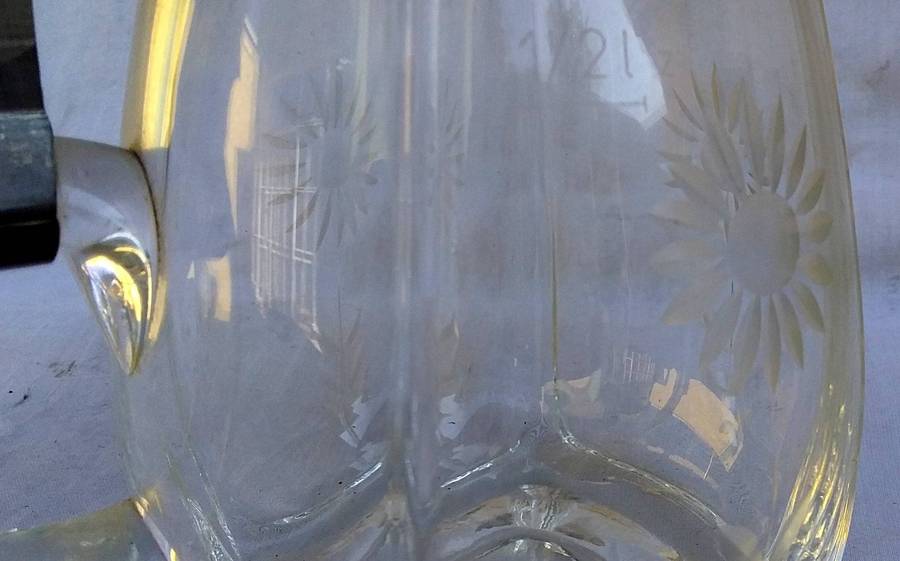 Pair of Vintage Glass & Pewter 1/2l  Tankards