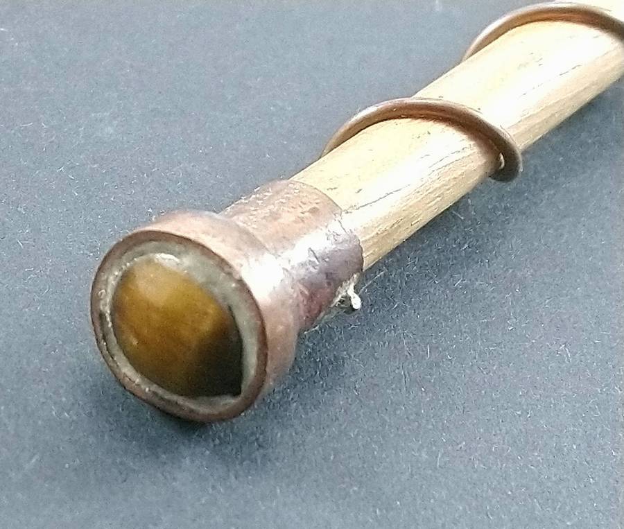 Handcrafted Genuine Clear Quartz, Tigers-Eye and Wood Healing Wand.