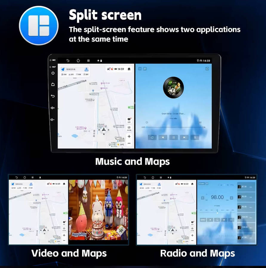 VW 9" QLED 4GB 64GB Android Head Unit Universal Polo 6 Amarok Golf Caddy Tiguan Jetta