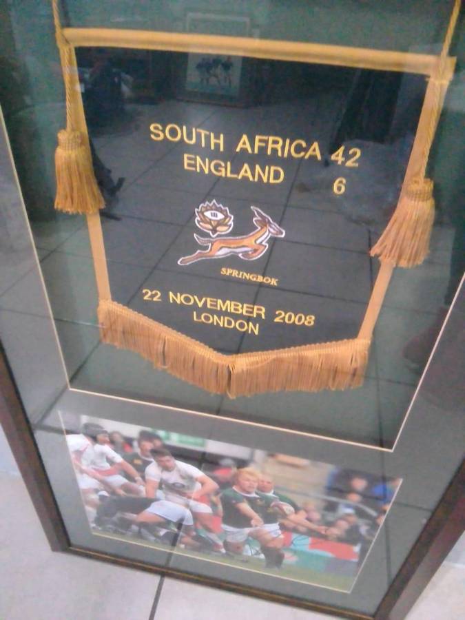 Framed Rugby Pennant  South Africa vs England | 22 Nov 2008, Twickenham