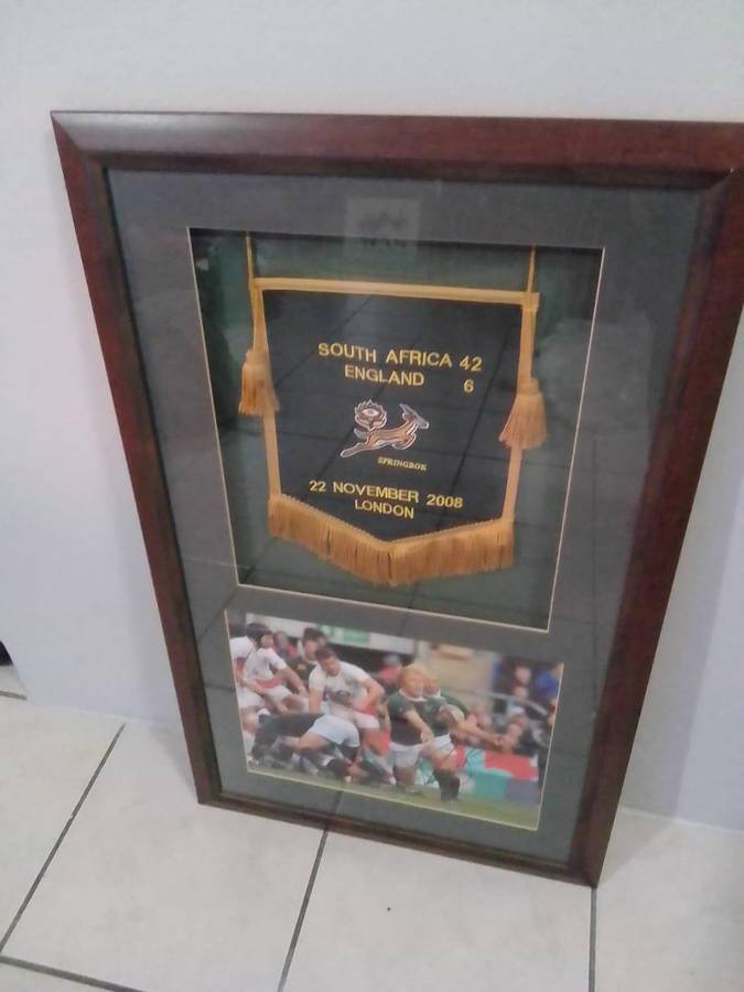 Framed Rugby Pennant  South Africa vs England | 22 Nov 2008, Twickenham
