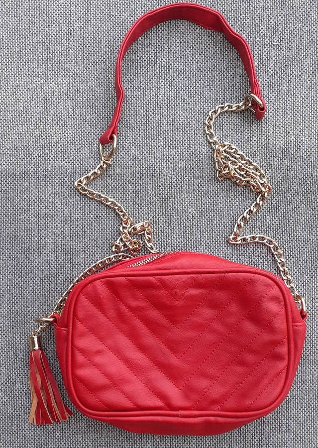 Red Quilted Crossbody Bag