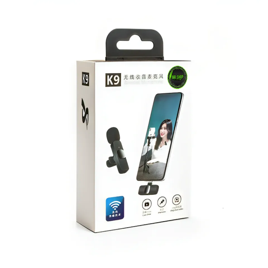 Dual Wireless Lavalier Clip Microphones 2 Clip-On Mics for Interviews, TikTok K9