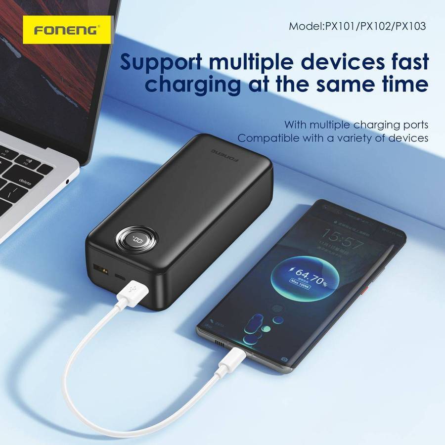 10,000 mAh 22.5W fast charging power bank Black