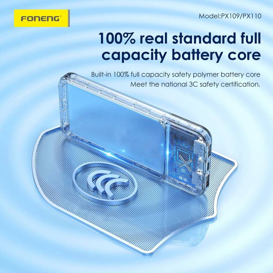 10,000mAh Dual USB output fast charging power bank black PX109