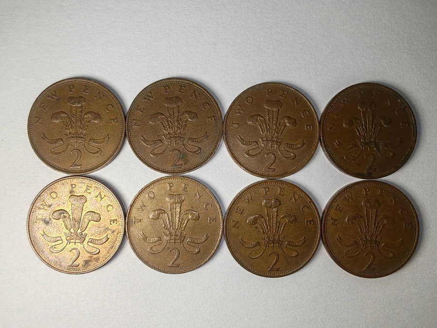 8 Coin Lot 2P New Pence 1971-1995