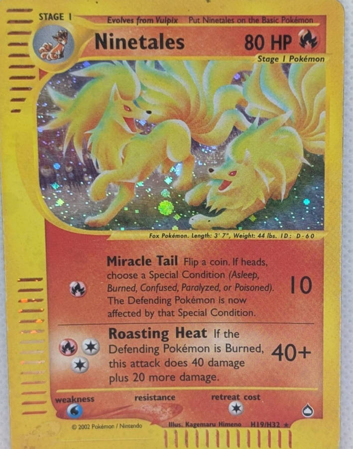 Pokémon Ninetales Holo  Aquapolis Set #H19 NM  Ungraded
