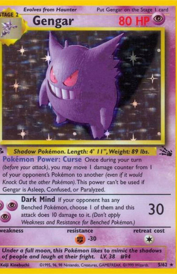 Pokémon TCG  Gengar Fossil Holo  LP/NM Condition  Rare Collectible