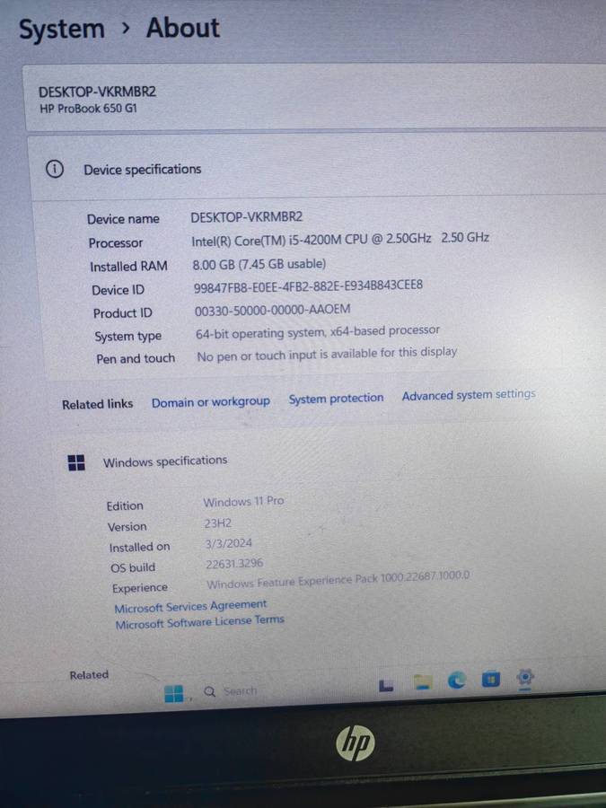 Selling hp Probook 650 core i5 laptop