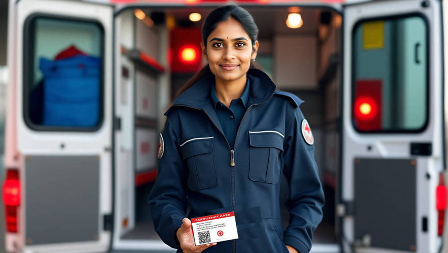 Emergency Card  Durable PVC with QR Code for Your Emergency Contacts