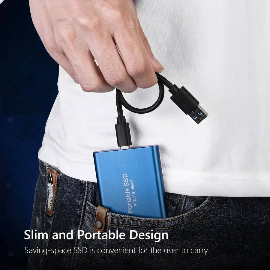 Portable External SSD Hard Drive  2TB High-Speed USB 3.1 Solid State