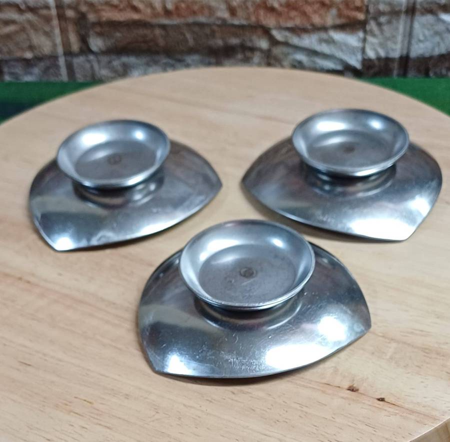 Set of 3 Mid-Century Modern Danish candle holders
