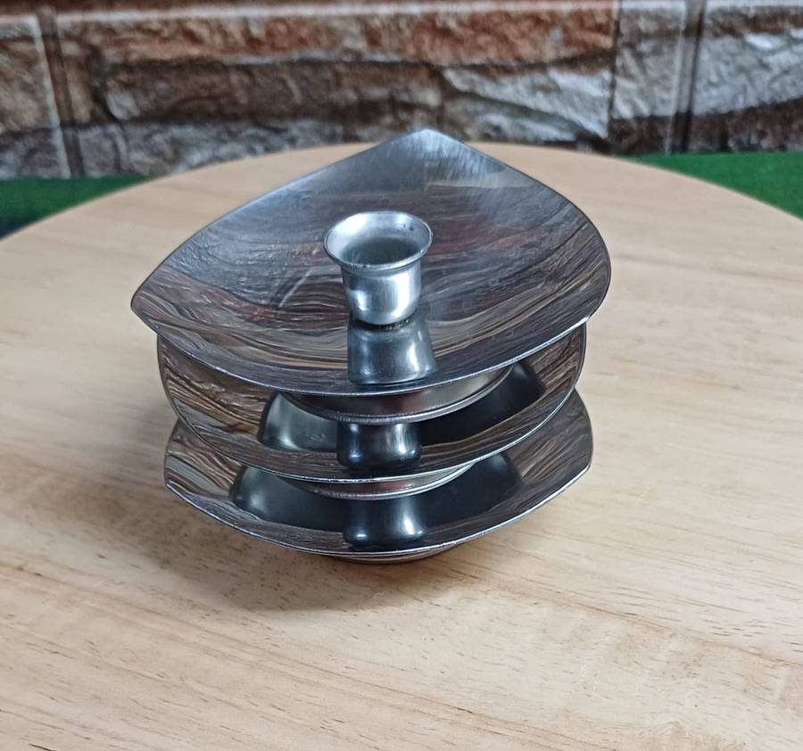 Set of 3 Mid-Century Modern Danish candle holders
