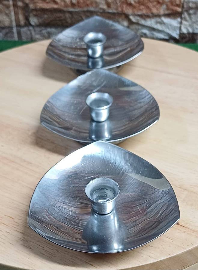 Set of 3 Mid-Century Modern Danish candle holders