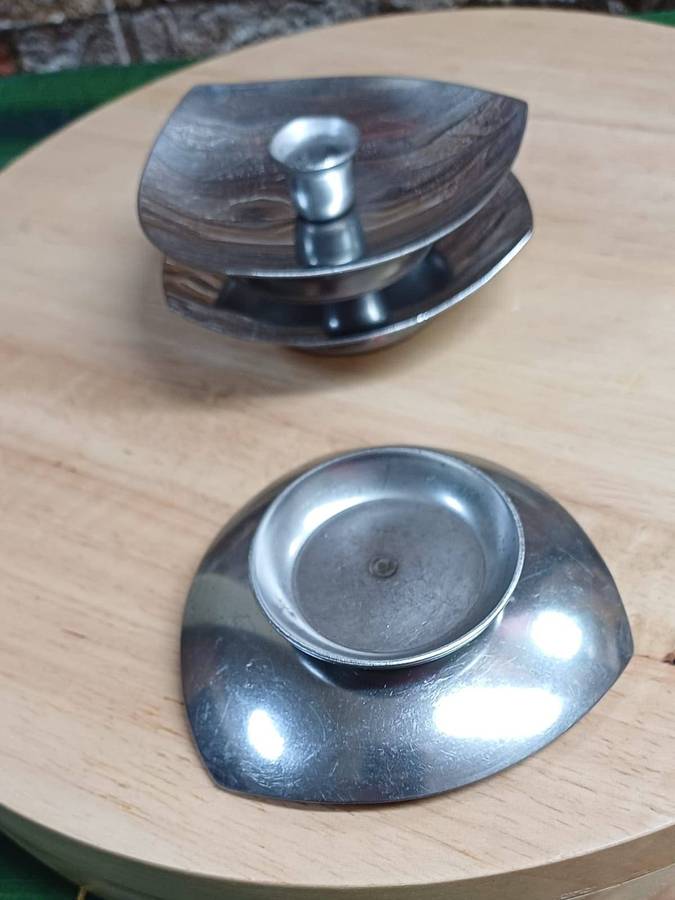 Set of 3 Mid-Century Modern Danish candle holders