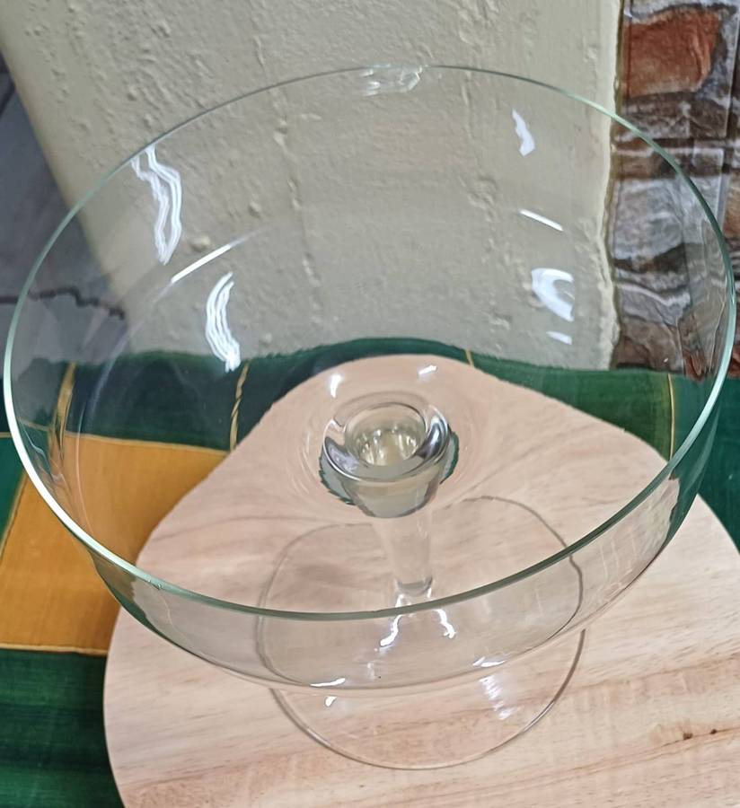 Modern Clear Glass Pedestal Bowl  Elegant & Versatile