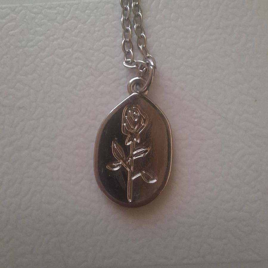 Silver-toned rose pendant necklace - Melissa or Jack Friedman style