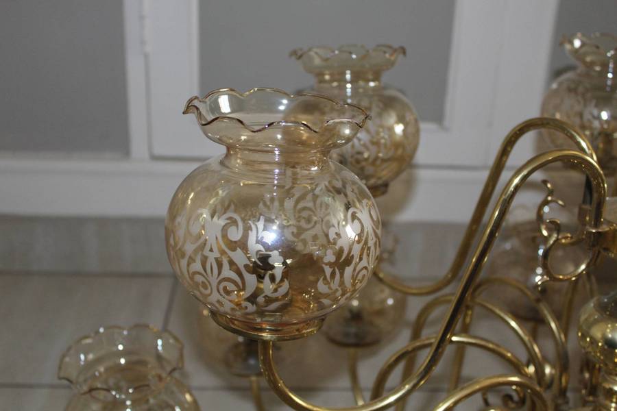 Brass Chandelier 18 Light 2 x Tier dated 1970