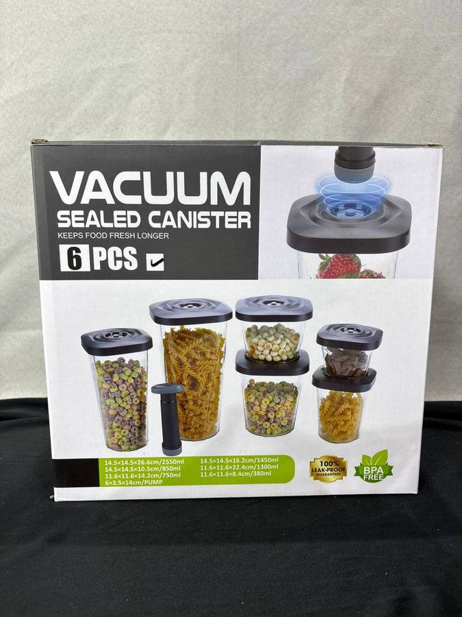 6 Piece Vacuum Sealed Canister Set