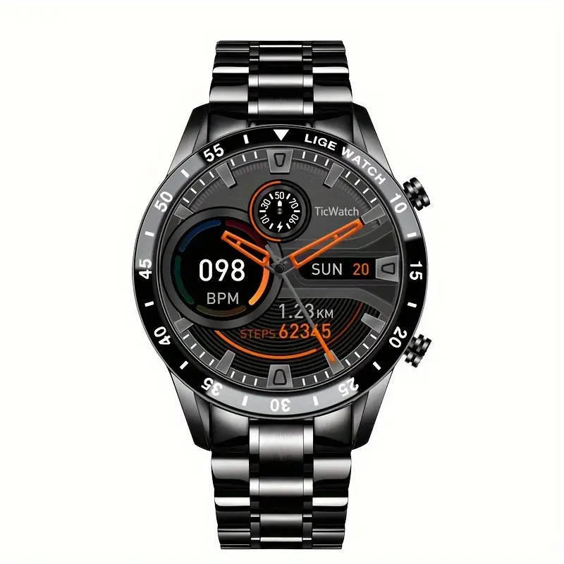 LIGE Fashion Full Circle Touch Screen Steel Band