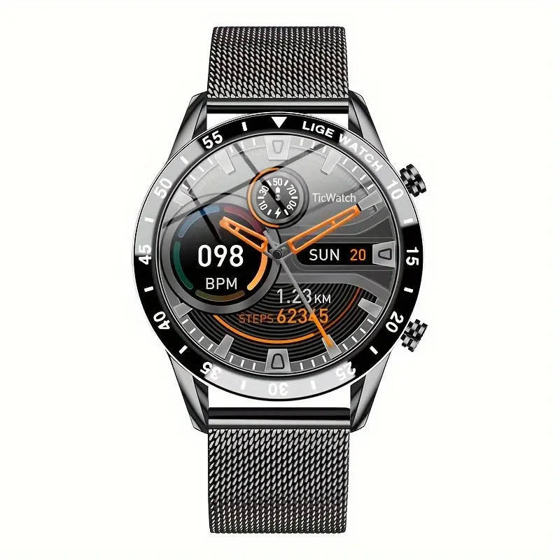 LIGE Fashion Full Circle Touch Screen Steel Band