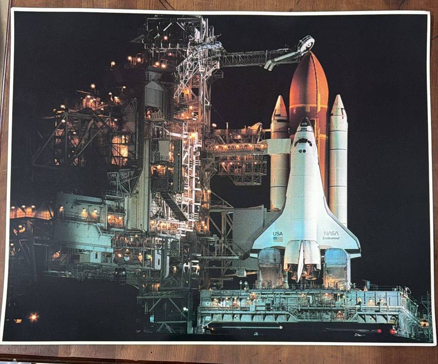 Space Shuttle Collection Posters - Lights around Endeavour