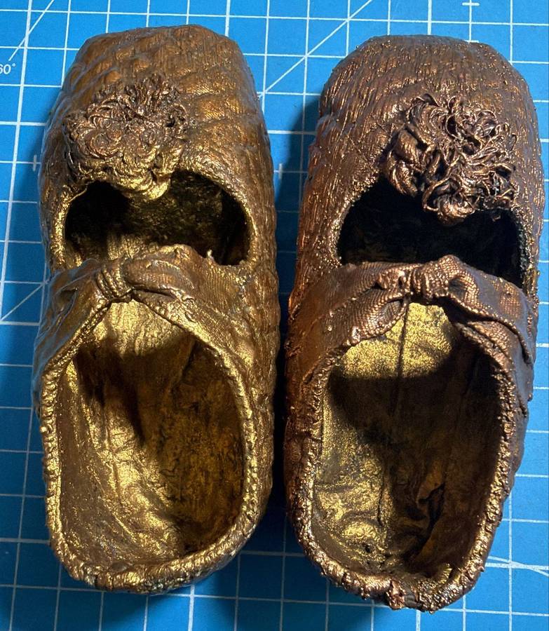 Coppered baby shoes