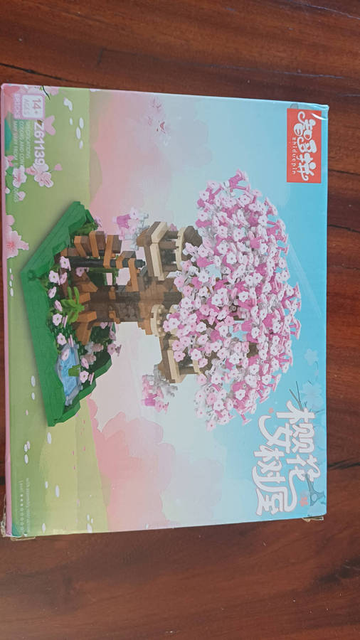 Micro Brick Cherry Blossom tree house Set, Sealed, Damaged Box