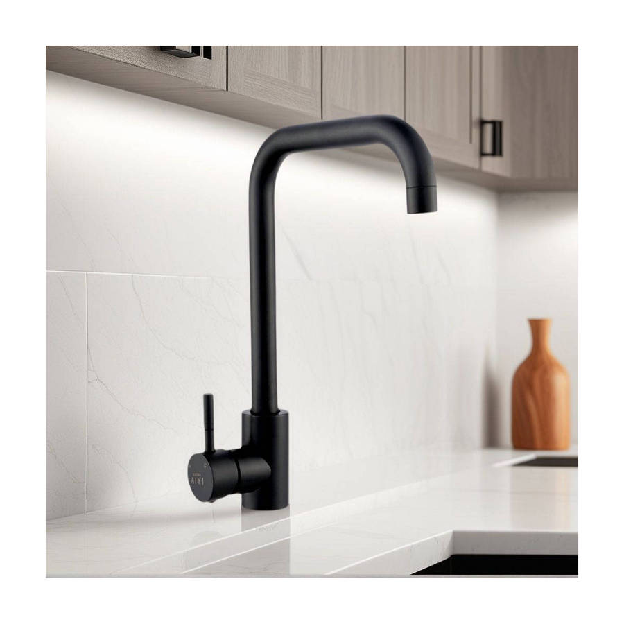 AIYI AY406-041 Matte Black Kitchen Sink Tap Kitchen Mixer Faucet Tap Matte Black Sink Mixer Faucet