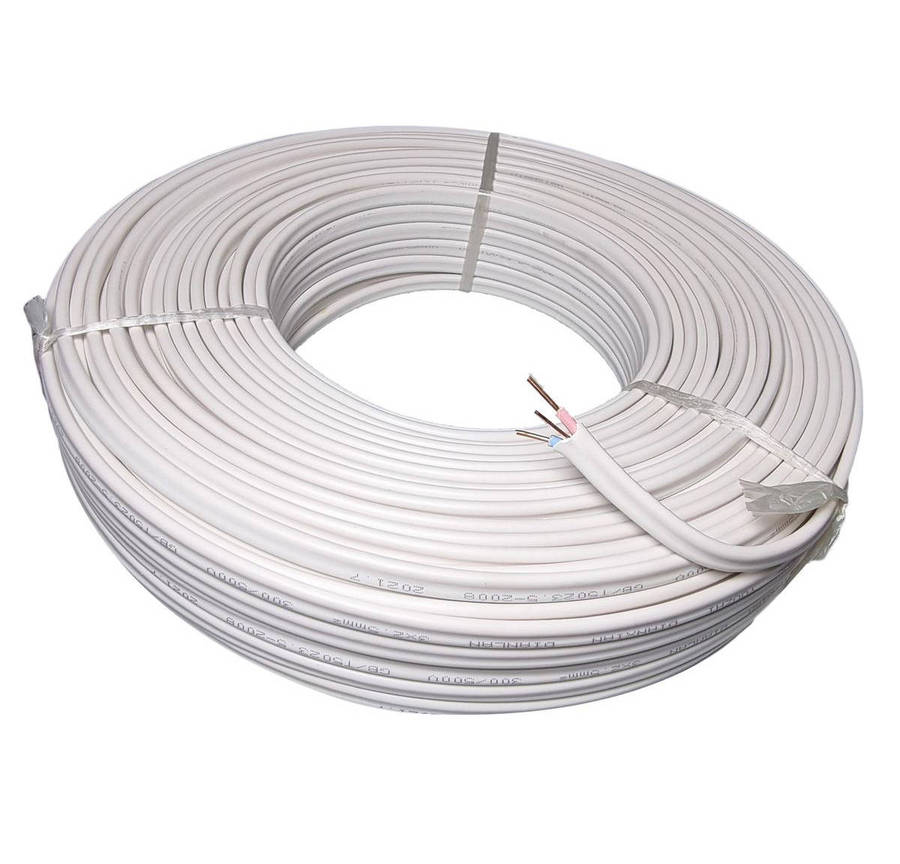 3 Core 2.5mm Twin and Earth Flat Cable 100m WHITE