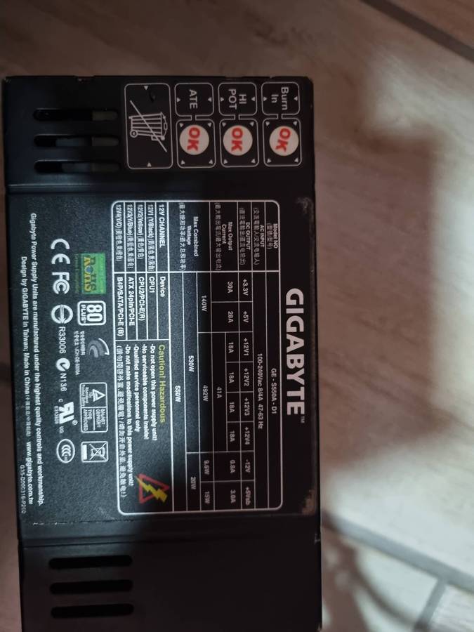 Gigabyte 550w psu with blue led fan