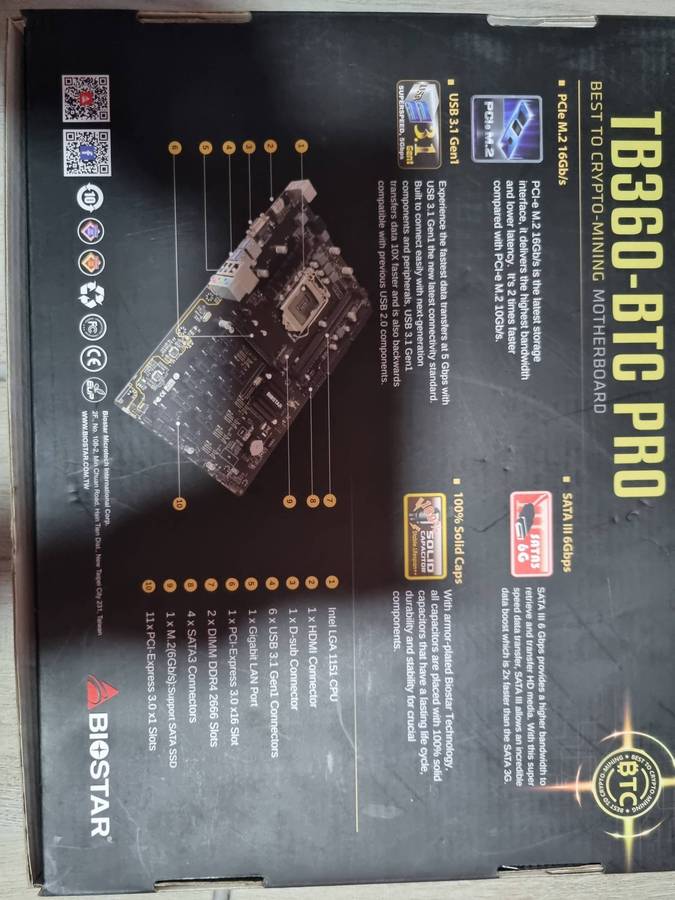 BIOSTAR TB360-BTC PRO MOTHERBOARD
