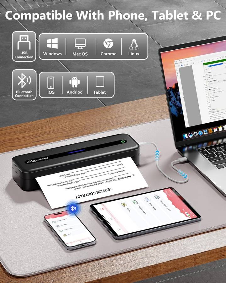 READ DESCRIPTION - Itari M832 Portable + Wireless Thermal Printer