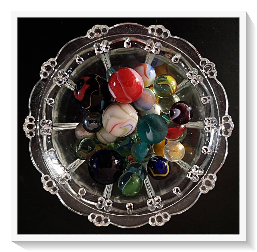 Glass Marbles - A Vintage Mix of 45 Assorted Standard Marbles PLUS Four Goon Shooters