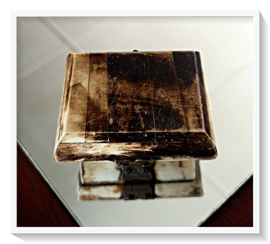 Small but Beautiful Camel Bone Trinket Box / Jewellery Box in Good Condition (65MM by 50MM)