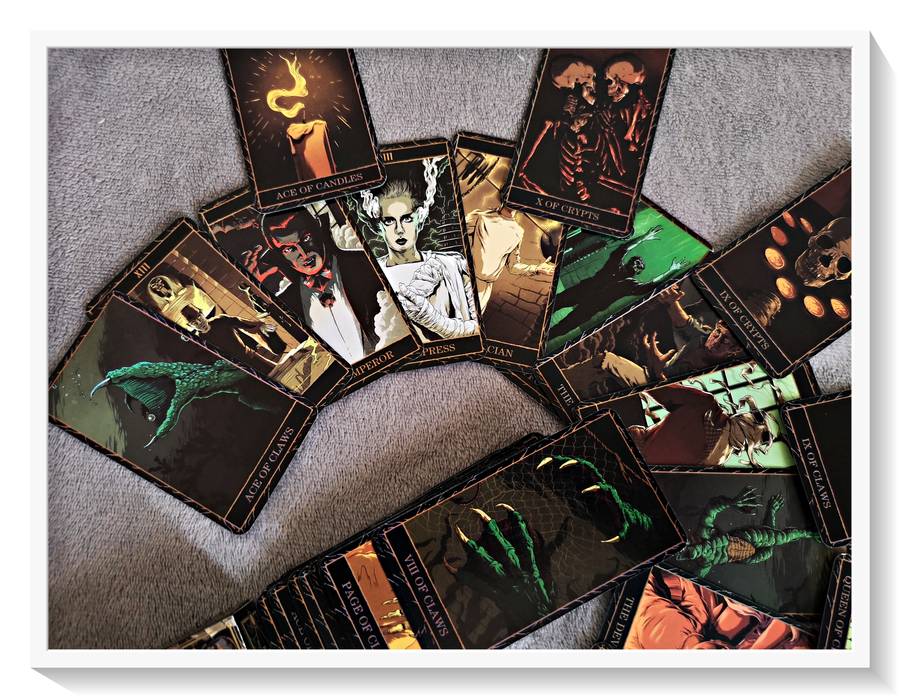 Universal Monsters Tarot Deck with Instruction Guide - Beautifully Illustrated Cards *