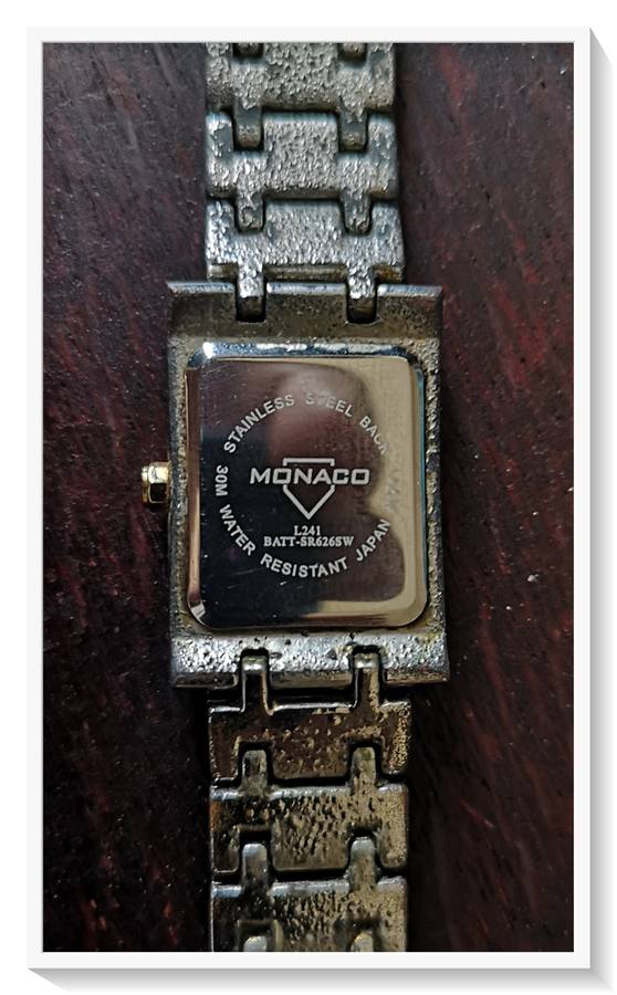 Vintage MONACO Ladies Watch - Keeps time like a Bomb - Stainless Steel Backing - Japanese Movement