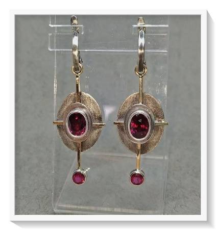 Vintage Red Crystal Stone Dangle Earrings For Women Tribal Cross Design Oval Antique Metal Earrings